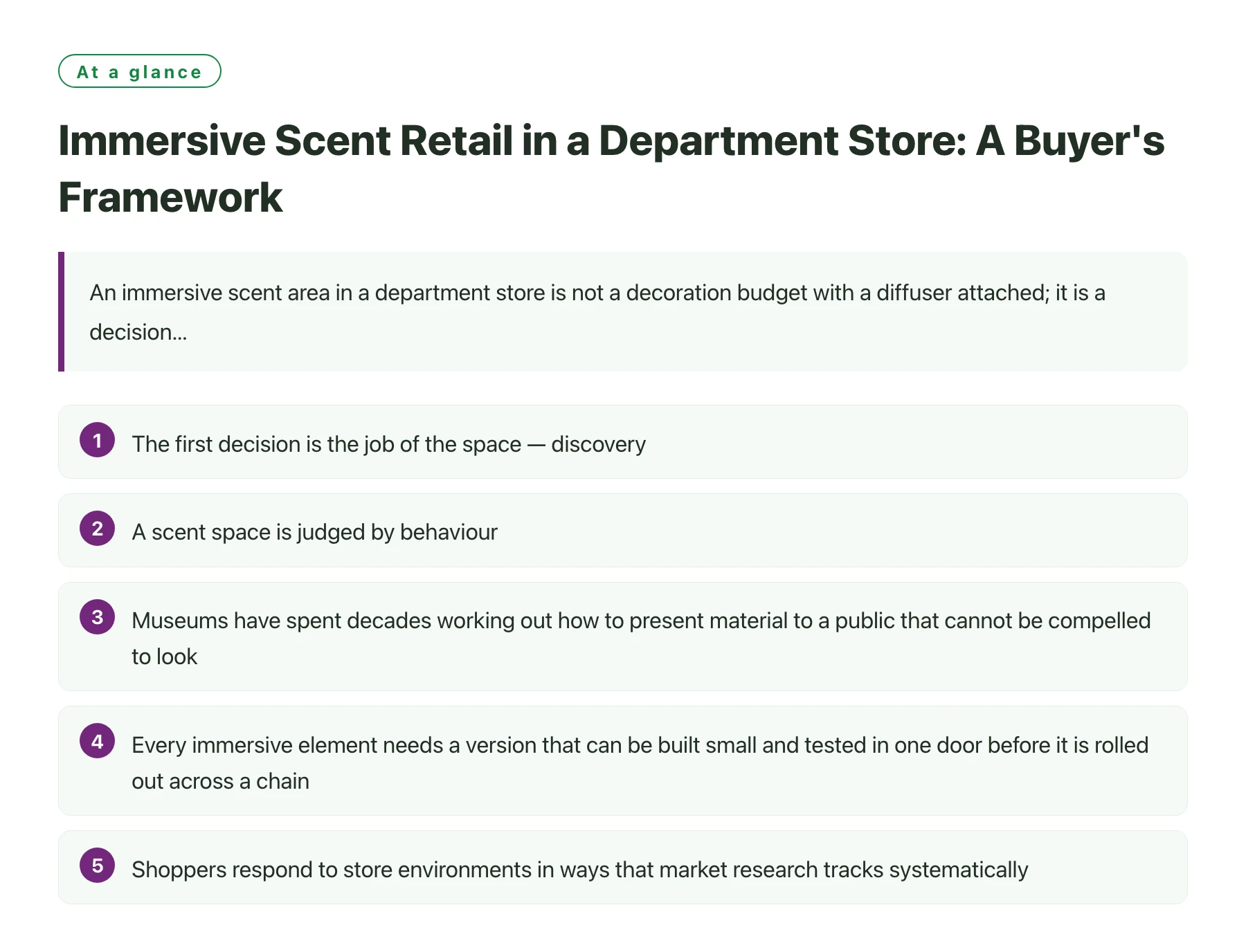 Immersive Scent Retail in a Department Store: A Buyer's Framework——全文要点速览